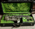 Vintage Frank Holton & Co. Elkhorn Eb Silver 1920S Saxophone Instrument W/ Case. Fixed Price $339.69.