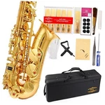 Glory Laquer Flat Alto Saxophone With 11REEDS,8 Pads Gold. Fixed Price $329.98.