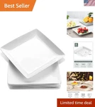 Porcelain Square Dinner Plates, 10.75 Inch Serving For Steak, Pa.... Fixed Price $73.78.