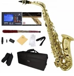 Mendini By Cecilio Eb Alto Flat Key Saxophone, Case, Tuner, Mouthpiece - Gold. Fixed Price $260.00.