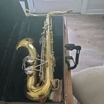 Buescher Aristocrat Tenor Saxophone Bb Gold Lacquer Brass W/ Case. Fixed Price $400.00.