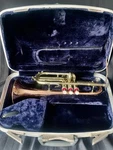 Conn Director Cornet With Copper Bell Mouthpiece And Case. Fixed Price $350.00.