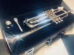 Silver Yamaha YTR2320 Gently Used Trumpet With Case And Attachments.. Fixed Price $750.00.