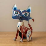 Handmade Metal American Cat Statue Red White Blue Garden Decor Yard Art. Fixed Price $90.00.