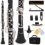 Flat Clarinet Beginner Ebonite Bb W 2 Barrels 10 Reeds Black Mendini Cecilio. Fixed Price $209.99.