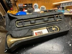 Reynolds Medalist Trombone With Case - Plenty Of Scuffs/used/as. Fixed Price $130.00.