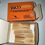New Old Stock 1980S Rico Alto Saxophone Reeds, Box Of 20 Strength 2.5 Premium. Fixed Price $49.99.