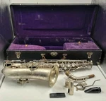 Buescher True Tone Alto Saxophone Elkhart Silver Plate Low Pitch W/ Case Is. Fixed Price $899.99.