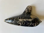 Antique H. Fiehn Vienna Austria Clay Ocarina Flute Black Gold Pottery. Fixed Price $29.00.