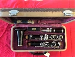 Selmer Console Steel Ebonite London Clarinet Antique Velvet Lined Case. Fixed Price $130.00.