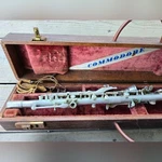 Vintage Commodore Silver Plated Soprano Clarinet Wood Case Red Velvet Inside. Fixed Price $80.00.