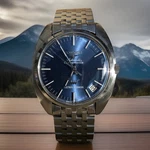 Longines Ultrachron Chronometer Steel Case Blue Dial Bracelet Monogram Buckle. Fixed Price $2354.80.
