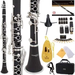 Flat Clarinet Beginner Ebonite Bb With 2 Barrels 10 Reeds Black Mendini Stand. Fixed Price $209.99.