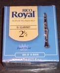 Rico Royal Eb , Flat Clarinet Reeds 10 Pcs. Strength 1/2 French File Cut. Fixed Price $14.99.
