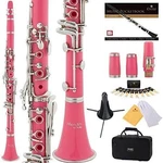 Mendini By Cecilio Flat Clarinet W/ 2 Barrels, Stand, Reeds, Hard Case - Pink. Fixed Price $55.99.