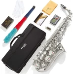 Mendini By Cecilio Eb Alto Saxophone, Case, Tuner, Mouthpiece, 10 Reeds- Nickel.. Fixed Price $196.99.